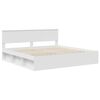 vidaXL Bed Frame with Headboard White 200 x 200 cm Solid Pine Wood