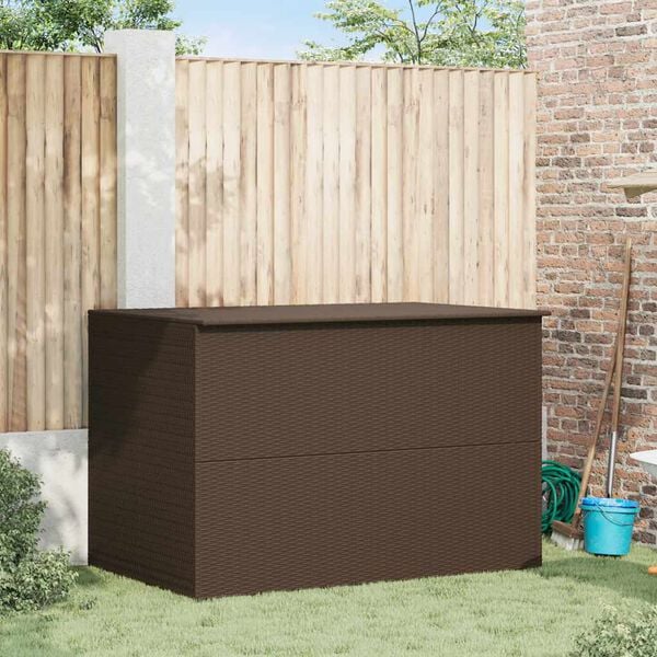 vidaXL Garden Storage Box Brown 150x100x100 cm Poly Rattan