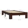 vidaXL Bed Frame without Mattress Dark Brown Solid Pine Wood 90x200 cm