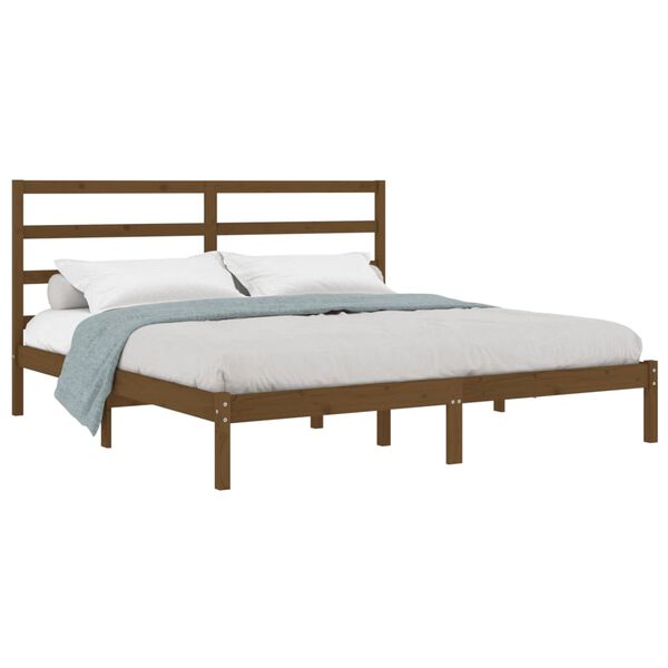 vidaXL Bed Frame without Mattress Honey Brown 200x200 cm Solid Wood Pine