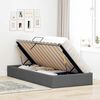 vidaXL Storage Bed with Mattress Dark Grey 90 x 190 cm Fabric