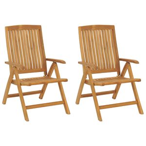 vidaXL Reclining Garden Chair 2 pcs Solid Wood Teak