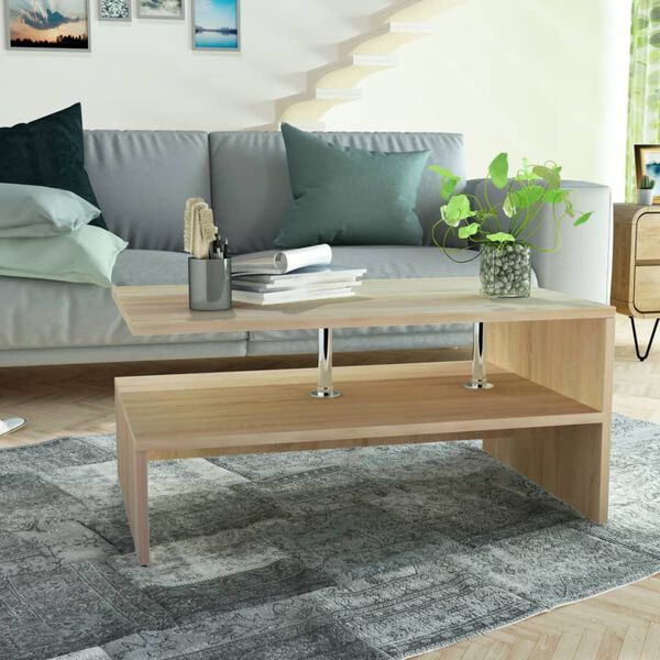 vidaXL Coffee Table Engineered Wood 90x59x42 cm Oak