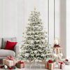 vidaXL Artificial Hinged Christmas Tree White 210 cm PE and PVC