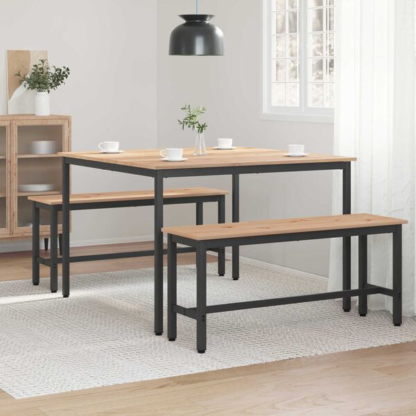 vidaXL Dining Table Natural 110 x 110 x 75 cm Solid Pine Wood