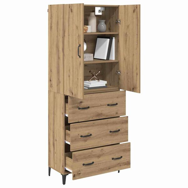 vidaXL Highboard Artisan Oak 69.5 x 34 x 180 cm Engineered Wood