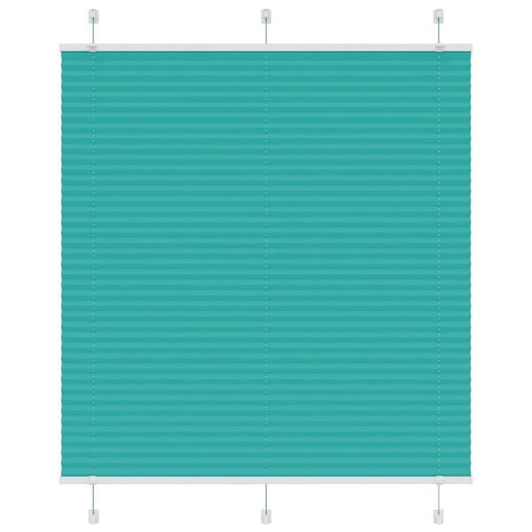 vidaXL Pleated Blind Petrol Green 120x150 cm Fabric Width 119.4 cm Polyester