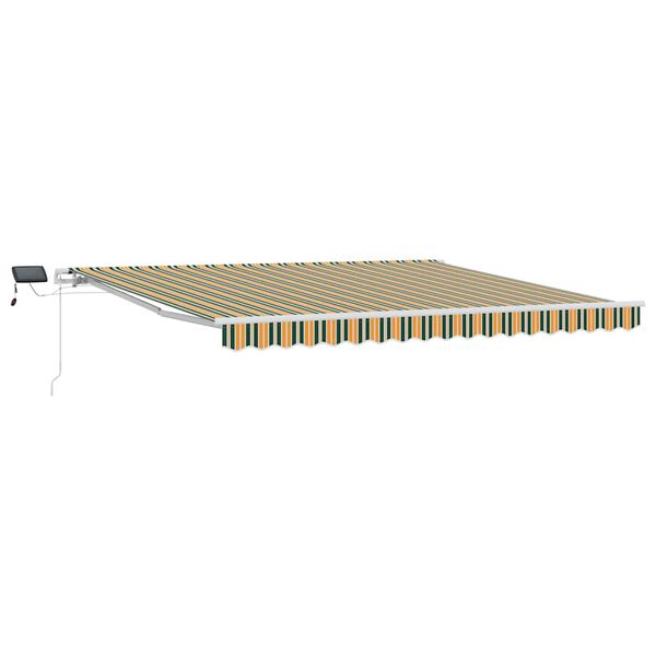 vidaXL Retractable Awning Manual Green and yellow 400 x 300 cm