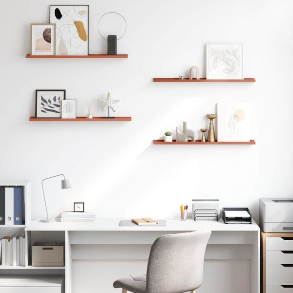 vidaXL Wall Shelf with Shelf 4 pcs Red 80 x 9 x 3 cm Engineered Wood