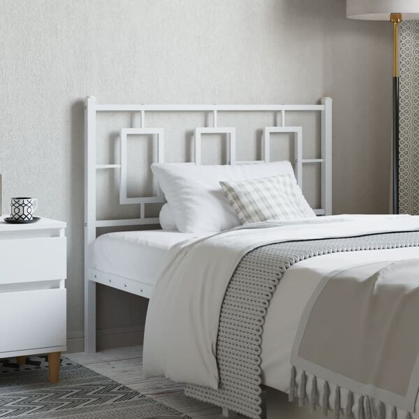vidaXL Metal Replace Headboard White 100 cm