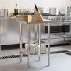 vidaXL Kitchen Work Table with Backsplash 55x55x93 cm Stainless Steel