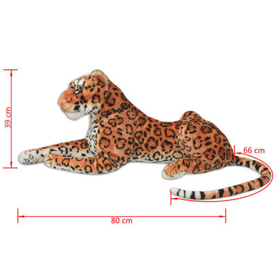 vidaXL Leopard Toy Plush Brown XXL