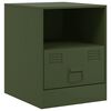 vidaXL Bedside Cabinet Olive Green 34.5x39x44 cm Steel