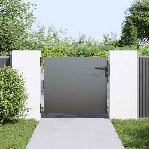 vidaXL Garden Gate with Lock Black 85 x 100 cm Powder-coated steel