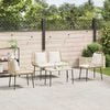 vidaXL Garden Furniture Set 4 pcs Black and Cream Poly Rattan
