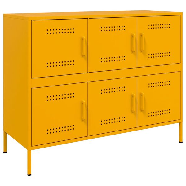 vidaXL Sideboard Mustard Yellow 100.5x39x79 cm Steel