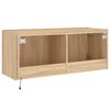 vidaXL TV Wall Cabinet with LED Lights Sonoma Oak 100x35x41 cm