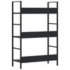 vidaXL 3-Layer Book Shelf Black 60x27.6x90.5 cm Engineered Wood