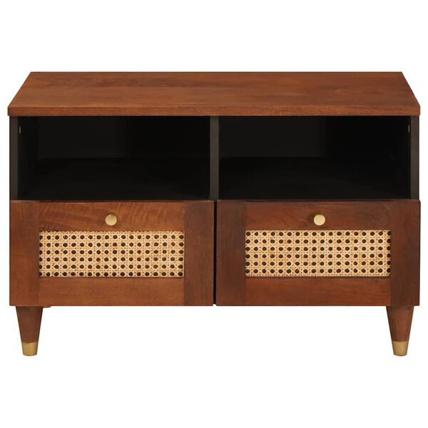 vidaXL TV Cabinet with Drawer Brown 70 x 33.5 x 46 cm Solid Mango Wood