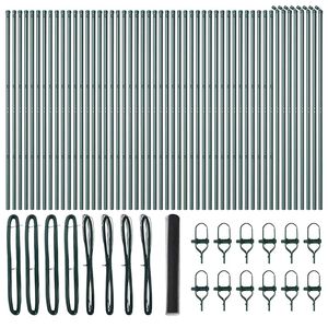 vidaXL Fence Post Grey 100 x 1.4 m (36 mm mesh) Steel and PVC