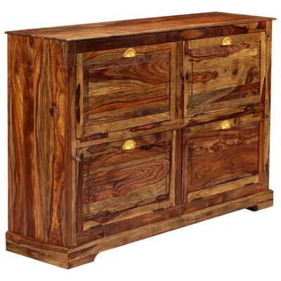 vidaXL Shoe Cabinet 140x35x90 cm Solid Sheesham Wood