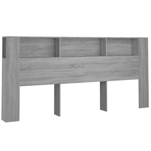 vidaXL Headboard Cabinet Grey Sonoma 220x18.5x104.5 cm