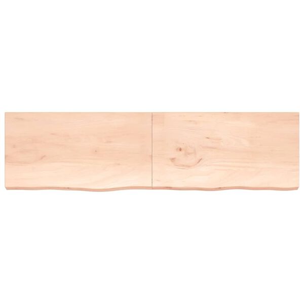vidaXL Wall Shelf 220x60x(2-6) cm Untreated Solid Wood Oak