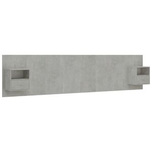 vidaXL Bed Headboard with Cabinets Concrete Grey Engineered Wood