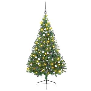 vidaXL Artificial Pre-lit Christmas Tree Green 180 cm PVC