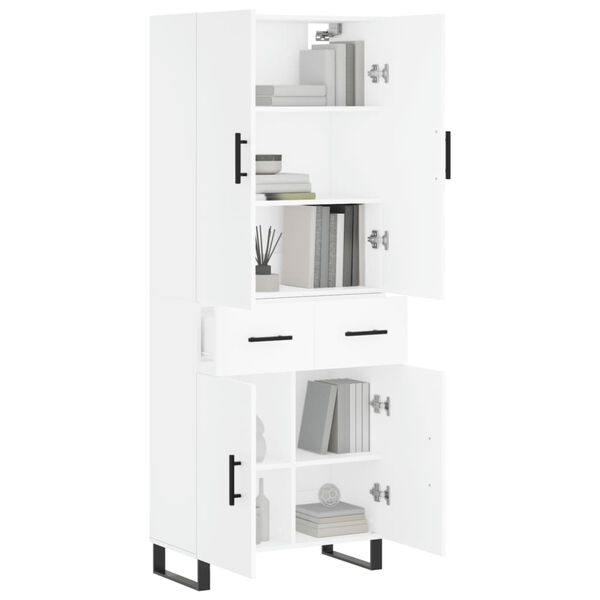 vidaXL Highboard White 69.5x34x180 cm Engineered Wood