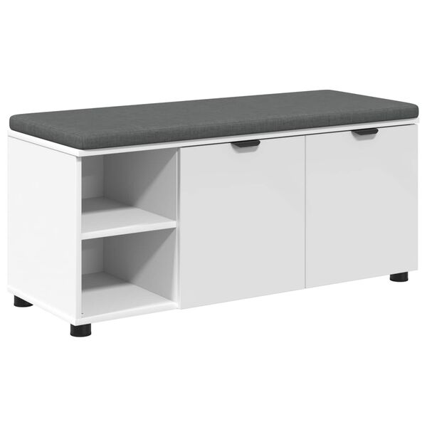 vidaXL Hall Bench with Cushion Plain White 100 x 38 x 46 cm