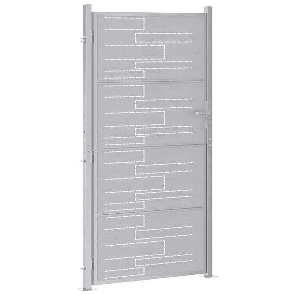 vidaXL Garden Gate with Lock Silver 96 x 180 cm Stainless Steel