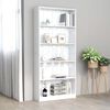 vidaXL 5-Tier Book Cabinet High Gloss White 80x24x175 cm Engineered Wood