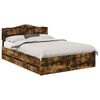 vidaXL Bed Frame with Drawer Smoked Oak 140 x 190 cm Engineer Wood