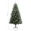 vidaXL Christmas Tree with Pine Cones Green 225 cm PVC&PE