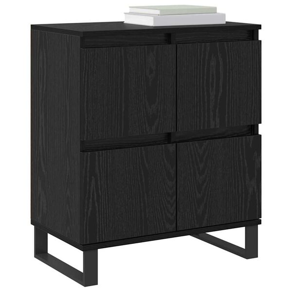 vidaXL Sideboard 2 pcs Black Oak 60 x 35 x 70 cm
