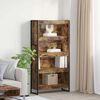 vidaXL Book Cabinet 2 pcs Smoke Oak 80 x 30 x 155 cm Engineered Wood