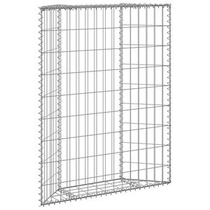 vidaXL Trapezium Gabion Raised Bed Galvanised Steel 80x20x100 cm