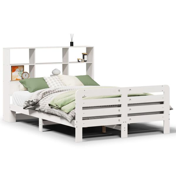 vidaXL Bed Frame without Mattress White 140x190 cm Solid Wood Pine