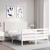 vidaXL Bed Frame without Mattress White 140x190 cm Solid Wood