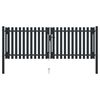 vidaXL Double Door Fence Gate Steel 300x125 cm Anthracite