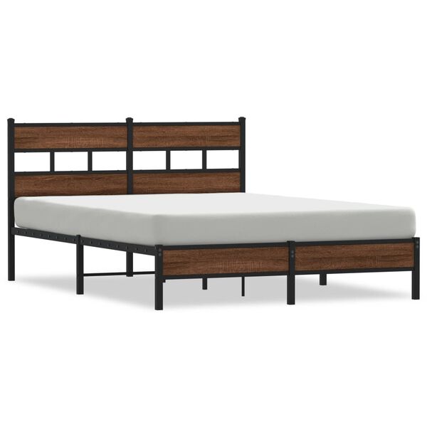 vidaXL Bed Frame without Mattress Brown Oak 160x200 cm Engineered Wood
