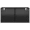 vidaXL Wall Cabinets with Glass Doors 2 pcs Black 68.5x37x35 cm