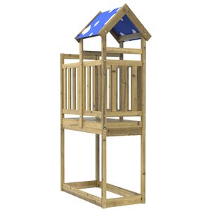 vidaXL Play Tower Brown 52.5 x 110.5 x 215 cm Solid Impregnated Wood