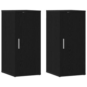 vidaXL Shoe Cabinets 2 pcs Black Oak 32x35x70 cm Engineered Wood