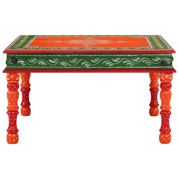 vidaXL Coffee Table Orange Hand Painted Solid Wood Mango