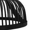 vidaXL Pendant Lamp Black Bamboo 40 W 34x14.5 cm Semicircle E27