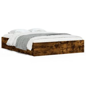 vidaXL Bed Frame with Drawers without Mattress Smoked Oak 150x200 cm King Size