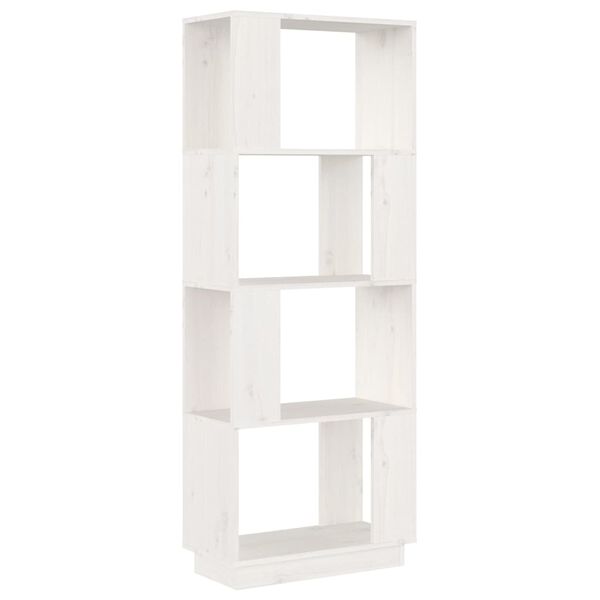 vidaXL Book Cabinet/Room Divider White 51x25x132 cm Solid Wood Pine