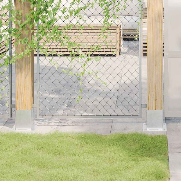 vidaXL Post Bases Square 12 pcs Silver 101x101 mm Galvanised Steel